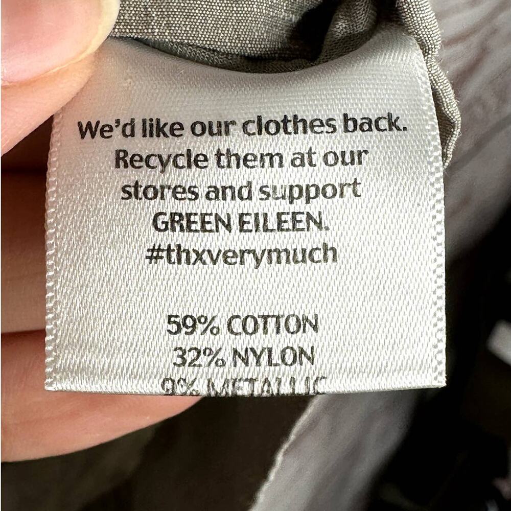 Eileen Fisher Beige Metallic Rumpled Cotton Blend Lightweight Jacket Size 1X - Picture 11 of 11